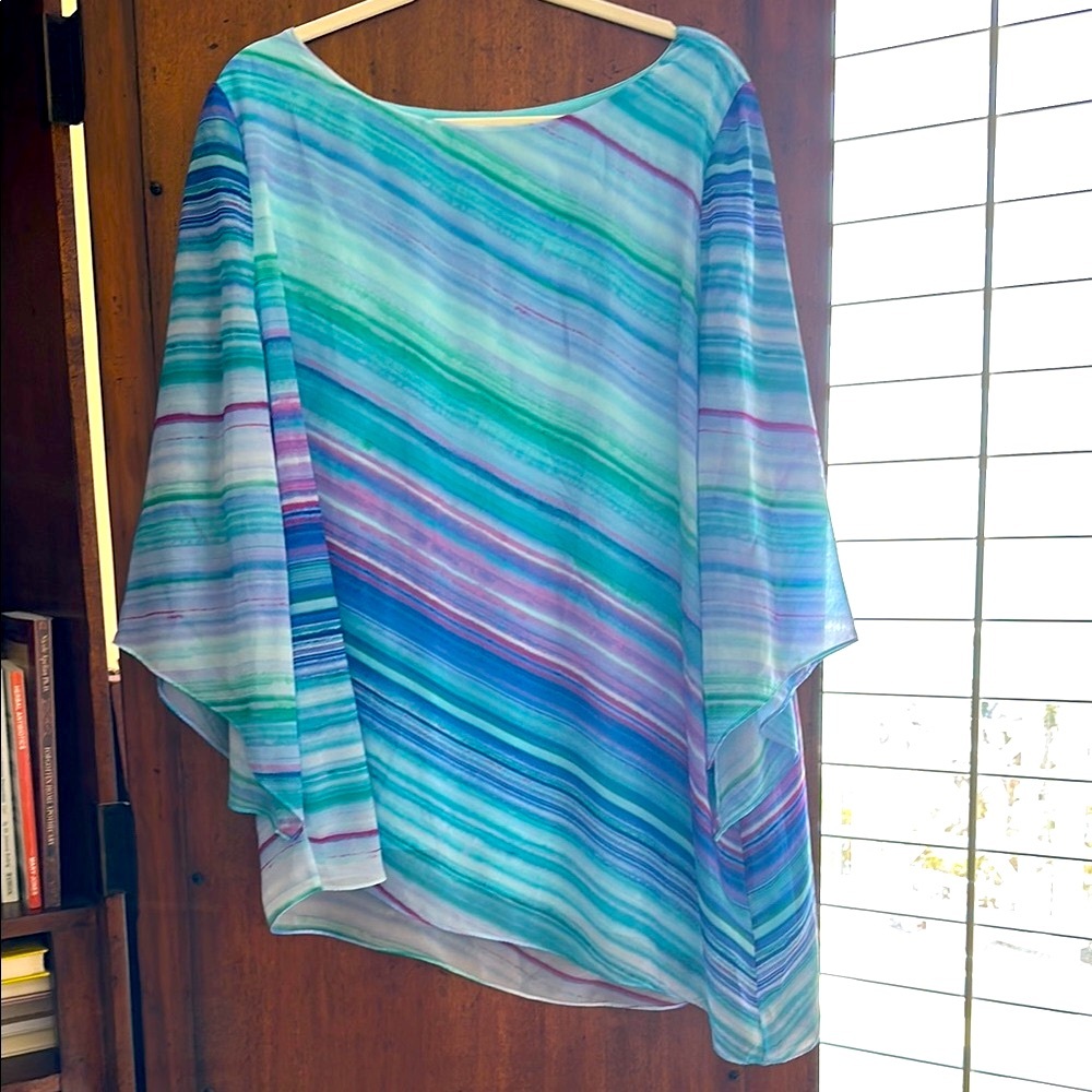 SALE🔥Chico's Striped Multicolor Poncho Top